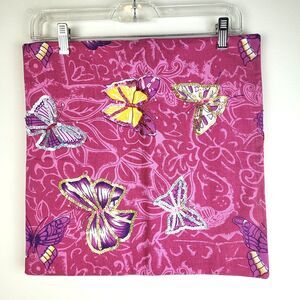 Kohl's Pink Butterfly with sequins 18 inch pillow covers x 2 boho girly garden